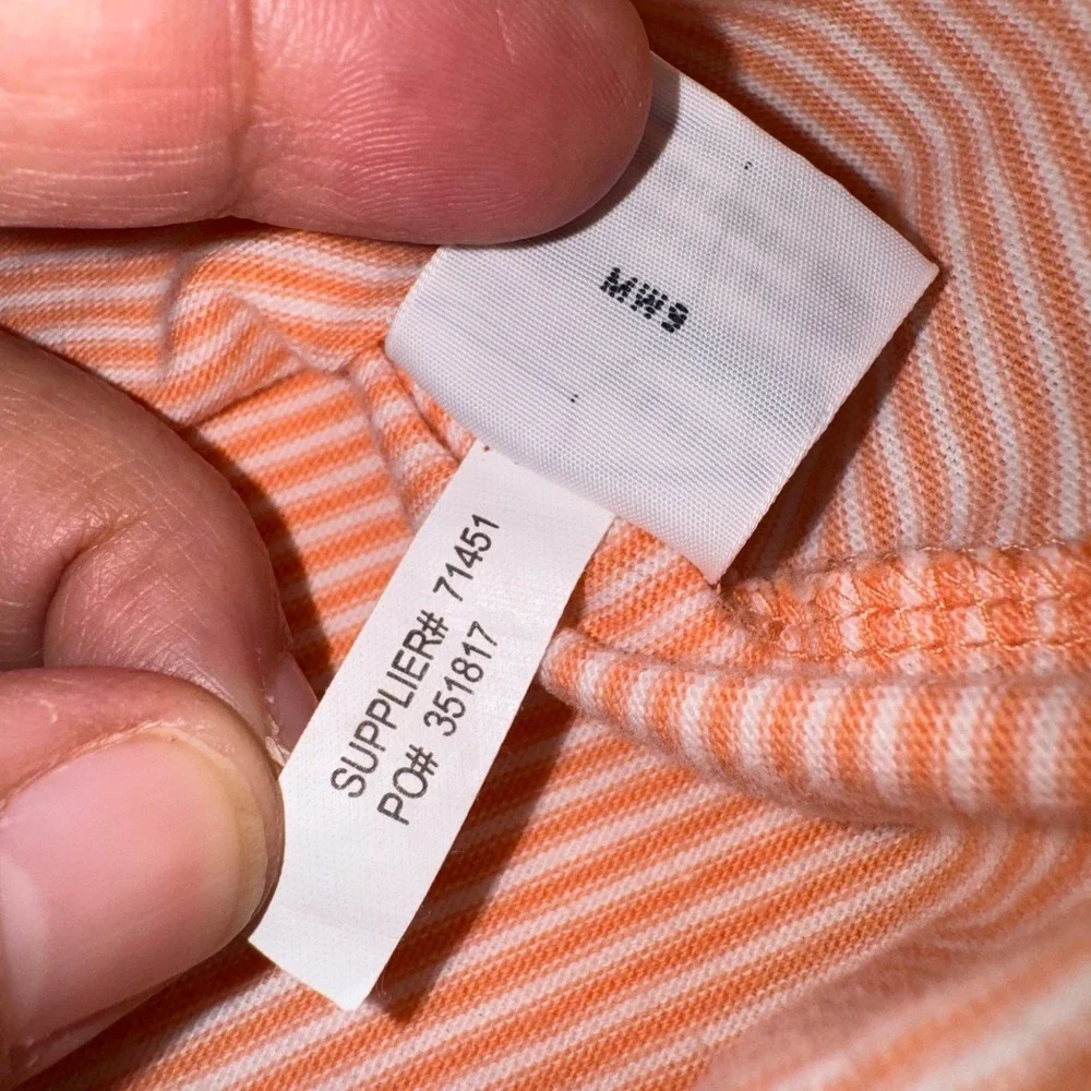 Polo Golf Ralph‎ Lauren Mens XL Orange White Striped Jim Hudson Lexus Polo Shirt
